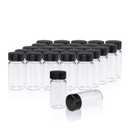 PEKYBIO 20 PCS 20 ML (5 dram) Clear Small Liquid Sample Glass Vials with Screw Caps, 27.5 mm Diameter x 57 mm Length Leak-Proof Vial, 24-400 Black Screw Cap with PE Liners