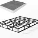 Full Box Spring and Cover Set, 5 Inch Low Profile Metal BoxSpring, Heavy Duty Structure with Easy Clean Cover, Mattress Foundation, Noise Free, Non-Slip, Easy Assembly