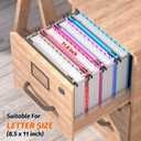 Extra Capacity Plastic Hanging File Folder, 12 Pack Reinforced Hang Folders Letter Size, Heavy Duty 2 Inch Expansion Filing Cabinet Folders for Bulk Files, Medical Charts, Assorted Colors