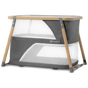 Kinderkraft Sofi Portable Travel Crib for Baby, Convertible Sleeping Cot 4 in 1 with Easy to Pack Playpen, Comfortable Bassinet Mattress and an Additional Cradle Function