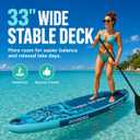 PIYODEA Paddle Board, Inflatable Paddle Board, Blow Up Paddle Board, Super Wide 10'6" Non Slip EVA, Sup Board with Removable Fins, Adjustable Paddle, Pump, Shoulder Strap, Leash, Turquoise