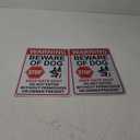 2 Pack Beware of Dog Signs, 13x9.9 inch Reflective Tin Sign Beware of Dog for Fence, Do Not Enter Sign Great for Garden and Yard Wall Decor