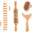 KintKita Wood Therapy Massage Tools, 4 in 1 Lymphatic Drainage Massager Body Sculpting Tools, Professional Maderoterapia Kit Cellulite Massager for Body Contouring, Relief Muscle