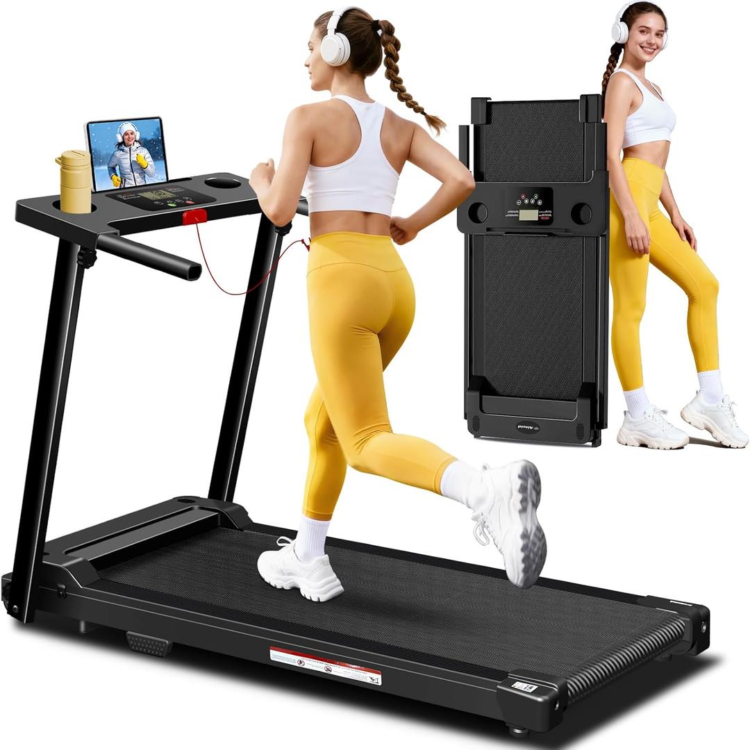Aiteid Treadmill with Handles, Small Treadmills for Home, Portable Electric Treadmills for Home 300 lbs Capacity,Walking Pad Treadmill,Lightweight Foldable Walking Pad,Compact Running Machine