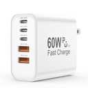 USB C Charger Block, 60W 5 in 1 Charging Blocks, PD 3.0 Fast Charger iPhone, QC 2A Wall Plug Multiport Type C Charging Block for iPhone 17 16 15 14 13 12 Pro Max, iPad, iPod, Samsung, AirPods Pro (White)