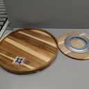 18" Acacia Wood Lazy Susan Organizer Kitchen Turntable for Cabinet Pantry Table Organization