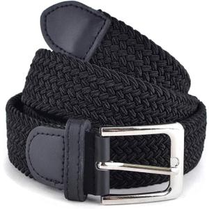 Stretch Braided Woven Golf Belts without Holes, Elastic Casual Belts for Men and Women
60In