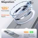 TORRAS Magnetic Stand for Samsung Galaxy S25 Case, [Compatible with MagSafe] [Military Grade Drop Tested] Shockproof Ring Translucent Slim Protective Phone Case for S25 Case Ostand, Clear
