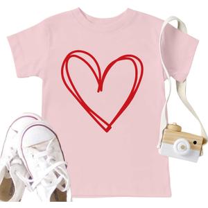 LAZYCHILD Kids Valentine Shirt Girls Valentines Day Shirts Heart Graphic Long Sleeve Striped Tee Tops 5-14 Years