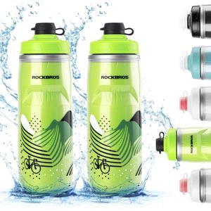 ROCKBROS Bike Water Bottle 21oz Bicycle Water Bottle for 5hrs Insulation Sports Squeeze Water Bottle with Leakproof Design