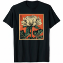 Vintage Japanese Chrysanthemum Flower Retro Japan Floral Art T-Shirt Size S