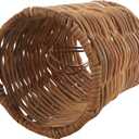 Aspen Creative 51007 Empire Clip-On Chandelier Lamp Shade, Natural Rattan, 3" Top x 4" Bottom x 4" Slant Height