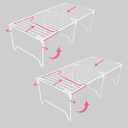 1/2-Piece Set freezer organizer,Stackable Cabinet Organizer Shelves,Foldable Pantry Shelf,Plate, Dish,Rustproof Metal Storage Organizer (White)