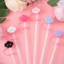 3 x 6Pcs Cloud Glitter Cap Straw Cover Cap for Stanley Cup 40oz/30oz Accessories, 10mm Reusable Cute Drinking Straw Topper Accessories, Portable Protector Plugs Decorations Gifts for Party Favors