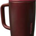 Owala SmoothSip Slider Stainless Steel Insulated Travel Mug with Handle, 100% Leak Proof, For Hot and Cold Drinks, Travel Friendly with Sliding Lock Lid, 12oz, BPA Free, Leak Proof, Black Cherry