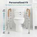 PELEGON Toilet Safety Rails (350 lb) - Adjustable Toilet Safety Frame & Rails, Toilet Safety Rail for Elderly Adults, Toilet Handles for Seniors, Toilet Bars for Elderly, Disabled & Handicap - Beige