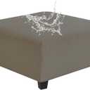 Levoberg Waterproof Square Ottoman Cover Large Square Folding Storage Ottoman Bench Slipcovers Footrest Stool Covers Oversized Ottoman Coffee Table Covers Cube with Elastic Bottom L Taupe