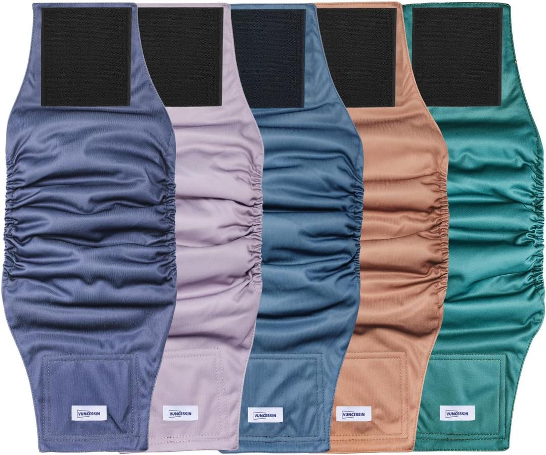 Reusable Dog Diapers Male, Premium Washable Belly Bands for Dogs Extra Large, Pack of 5, High Absorbing Dog Wraps for Doggie & Puppy in Incontinence or Excitable Urination and Training (XL)