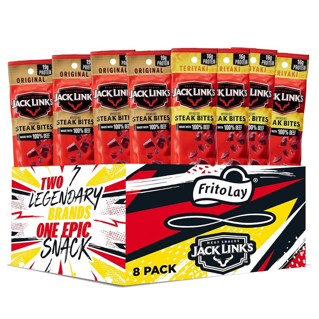 Frito Lay Jack Link's Steak Bites Variety Pack, (Pack of 8), Best By: 07/31/25