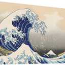 The Great Wave off Kanagawa Framed Famous Canvas Wall Art Sea Waves Picture Painting Print Poster for Office Bedroom Bathroom Living Room Home Decor -20"x40"