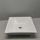 Mocoloo White Vessel Sink 16 x 16 Inch Square Ceramic Bathroom Sinks Above Counter Porcelain Vanity Top Sinks Square Countertop Modern Bathroom Sink 16 Inch Single Art Basin