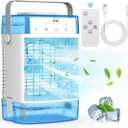 Portable Air Conditioners, 1600ml Portable AC Unit with Remote Control, Powerful 3 Speeds 7 Colors LED Evaporative Air Cooler with Timer, Personal Mini Air Conditioner Portable for Bedroom Room