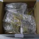 EOOUT Gold Office Supplies Set Desk Accessories, Acrylic Stapler Set Staple Remover, Phone Holder, Tape Holder, Pen Holder, 2 Ballpoint Pen, Scissor, Binder Clips, Ruler, Transparent Glue and Staples.