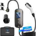 TLE LEVEL Level 2 EV Charger  Portable 40 Amp 9.6kW EV Charger, NEMA 1450 Plug Electric Vehicle Charging Stations for J1772 Electric Cars, 25' Cable Smart 240V EV Chargers for Home