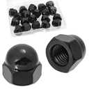 3/8"-16 Acorn Nuts,20PCS Black 304 Stainless Steel(18-8) Acorn Cap Nuts (Black, 3/8"-16(20PCS))
