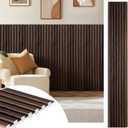 WPC Acoustic Slat Wall Panels 16-Pack 47.2'' x 6'', Accent 3D Wall Panel for Interior Wall Decor, Waterproof Fluted Textured Panel Wall Slats,Solid Walnut (Cover Approx.32 sq.ft)