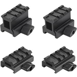 Gotical Three T Trading Low-Profile Compact Riser Mount, 0.5" High, 3 Slots for Scopes and Optics (Combo of 4, 0.5" & 1" High ( 2 Pcs Each))