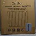 Cumbor 29.243" Baby Gate for Stairs, Wall-Mounted (Drill Required), Expandable No Bottom Bar Dog Gate, Auto Close Extra Wide Walk Thru, Pet & Toddler Proof Gate, Top & Bottom of Stairways(Black)