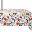ColorBird Spring Bloom Botanical Print Outdoor Tablecloth Water Resistant Spillproof Polyester Fabric Table Cover with Zipper Umbrella Hole for Patio Garden Tabletop Decor, 60 x 84 Inch, Zippered