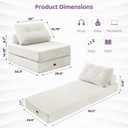 Folding Sofa Bed,No Wall Required Foldable Lounger for Apartment, Single