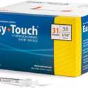 EasyTouch U-100 Insulin Syringe with Needle, 31G 0.5cc 5/16-Inch (8mm), Box of 100