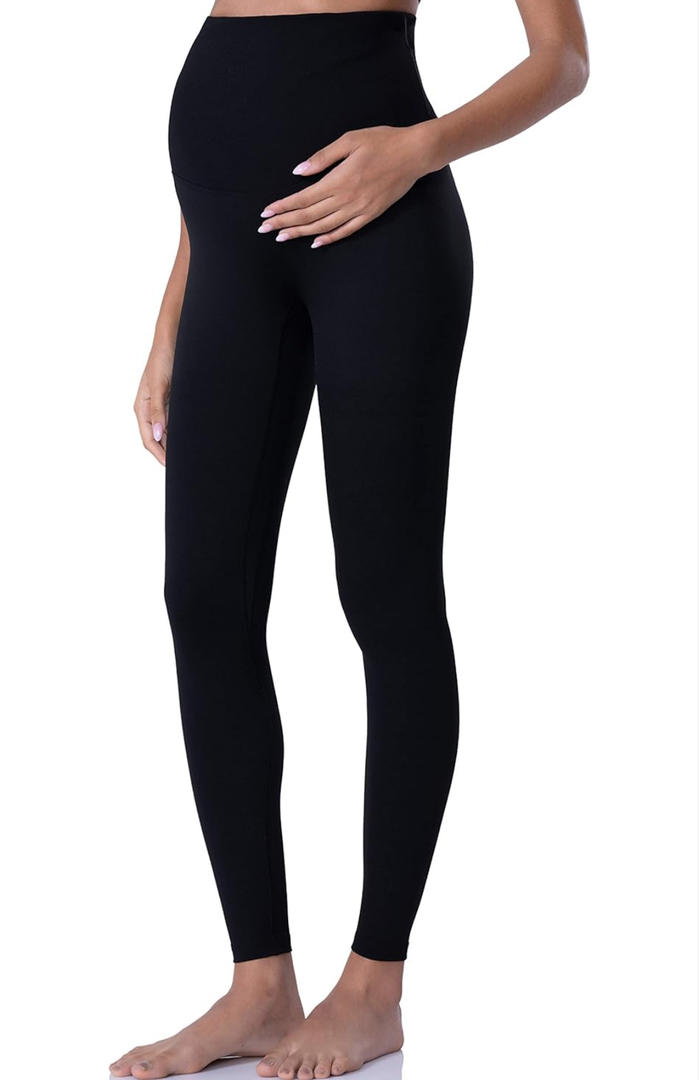 POSHDIVAH Women's Maternity Leggings Over The Belly Pregnancy Yoga Pants Active Wear Workout Leggings, Large