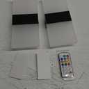 Rechargeable RGB Wall Sconces with Remote Control, Battery Operated - 12 Colors Dimmable Wireless Wall Lamp 2 Pack