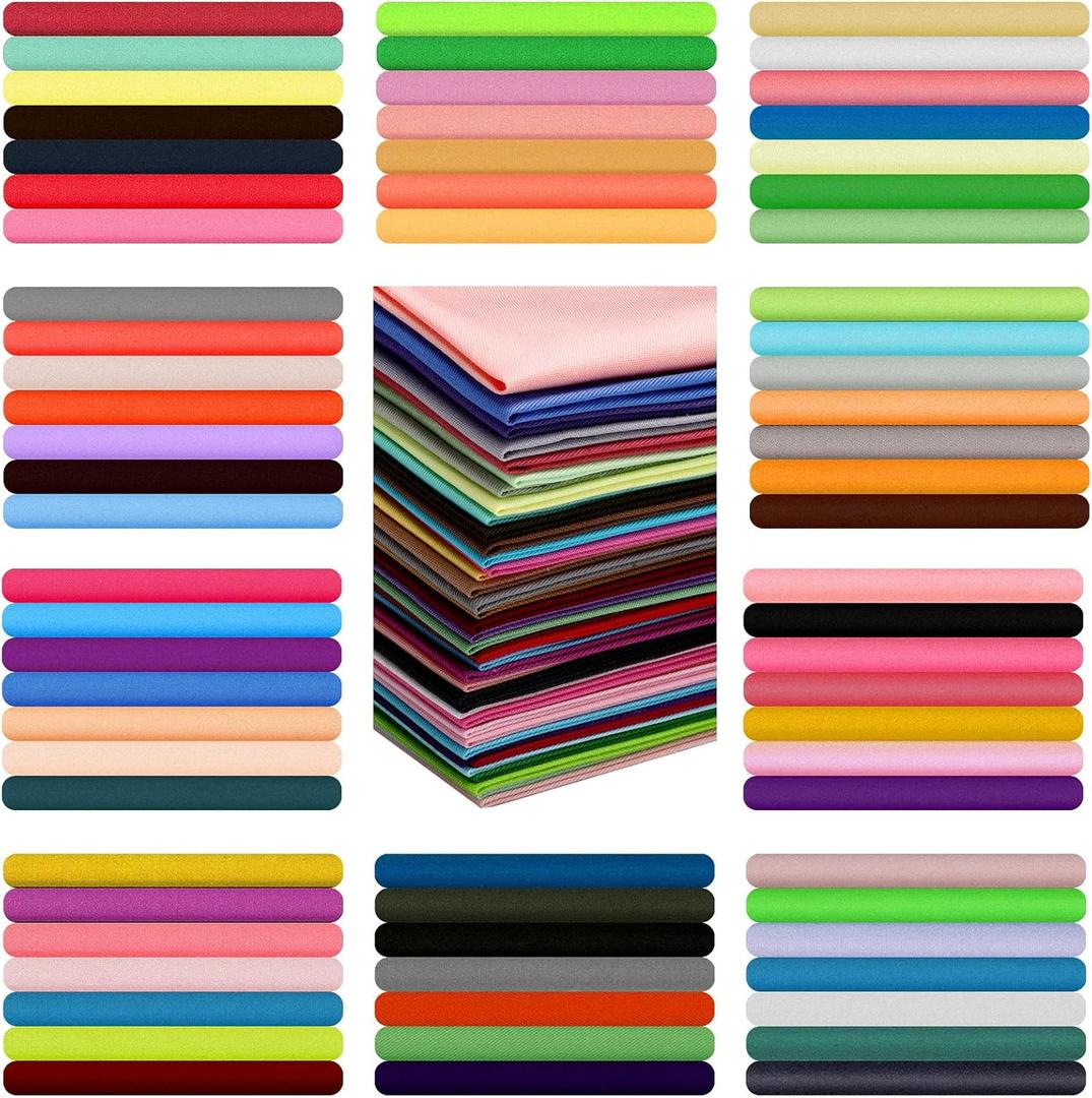 Tudomro 120 Pcs 10 x 10 Inch Solid Multicolor Cotton Fabric Bundles Squares Fat Quarters Precut Quilting Fabric Sewing Material Color Analysis Draping Kit for Beginner DIY Sewing Patchwork Craft