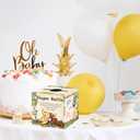 2 x Winnie Baby Shower Decorations, Pooh Diaper Raffle Box, Baby Gender Reveal Decorations, He Or She Gender Reveal with 50pcs Winnie Cards 2 Ink Pads