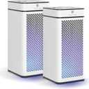 Medify MA-40 UV Light Air Purifier with True HEPA H14 Filter | 1,793 ft Coverage in 1hr for Wildfires Smoke, Odors, Pollen, Pets | Removal to 0.1 Microns | White, 2-Pack