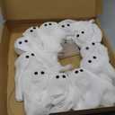 Light-Up Halloween Ghost Wreath, 12 Glowing White Spooky Halloween Wreaths for Front Door, Outdoor & Indoor Hanging Decoration for Wall Door, Halloweens Decor