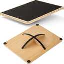 Wooden Rocker Balance Board for Adults Anti-Slip 350LBS Balance Trainer for Standing Desk, Physical Therapy & Core Strength Durable Wooden Rocker Board for Office & Rehab