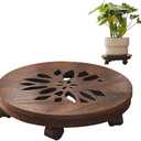 GZQWDC Wood Plant Stand Indoor,Plant Caddy with Lockable Wheels,Pot Stand,Rolling Plant Stand with Casters，Plant Dolly with Wheels ,Heavy Duty Plant Base with Wheels