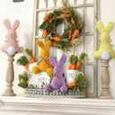 Thyle 6 Pcs Easter Plush Bunny Stuffed Animal Bulk 7.8 Inch Fluffy Multicolored Rabbit Decorations Cute Easter Basket Stuffers for Adults Spring Home Wedding Birthday Party Favors