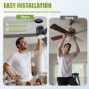 Ceiling Fans with Lights, 42" Modern Low Profile Ceiling Fan with Light and Remote Control, 3CCT, 6 Speeds Reversible DC Motor, Noiseless, Black LED Ceiling Fan for Bedroom, Living, Indoor/Outdoor Use