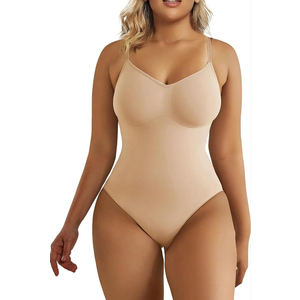 SHAPERX Women's Shapewear Bodysuit Tummy Control Body Shaper Seamless Sculpting Snatched Waist Body Suit Size 2X/3X
