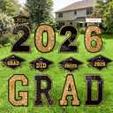 JOYIN 14 Pcs Graduation Yard Signs Class of 2026, Black & Gold Congrats Grad Lawn Stakes with 28 Stakes for 2026 Graduation Party Decorations Outdoor, College High School Party Supplies