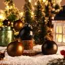 Sumind 6 Pcs Vintage Farmhouse Matte Metal Christmas Ball Ornaments Rustic Ball Ornaments Shatterproof Waterproof Neutral Christmas Tree Balls Textured Antique for Holiday Xmas Decor(Vintage)