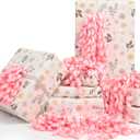 6 Inch Pink Curly Bows for Gift Wrapping Set of 6, Self Adhesive Bows Pink Gift Bows for Presents, Satin Ribbon Bows for Birthday, Wedding, Christmas, Bridal Shower, Gift Wrap Accessory