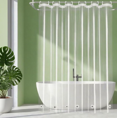 74 Inch Shower Curtain Liner with 6 Weighted Magnets, PEVA Heavy Duty Clear Plastic Waterproof Vinyl 72x74 Shower Liner Long for Shower Stall,No Smell